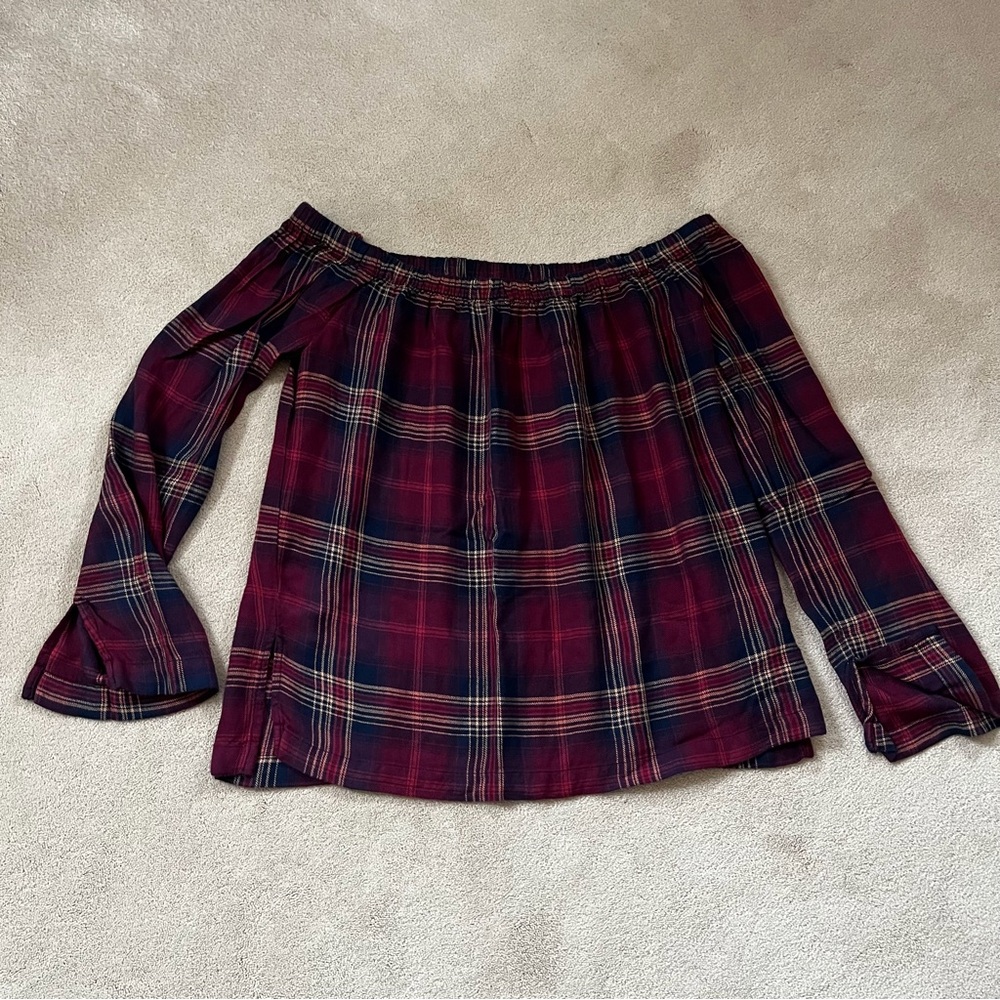Cloth & Stone Plaid flannel blouse